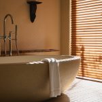 brown bathroom blinds