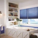 Blue bathroom blinds