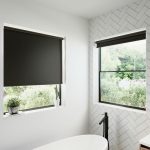 black bathroom blinds